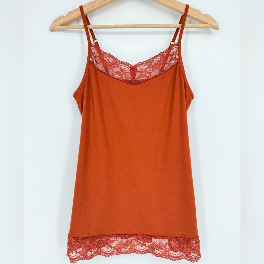Apt. 9 Lace Trim Cami Top Size S Burnt Orange‎